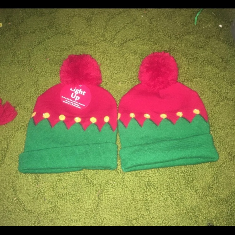Set of 2 Light Up Elf Hats for Kids